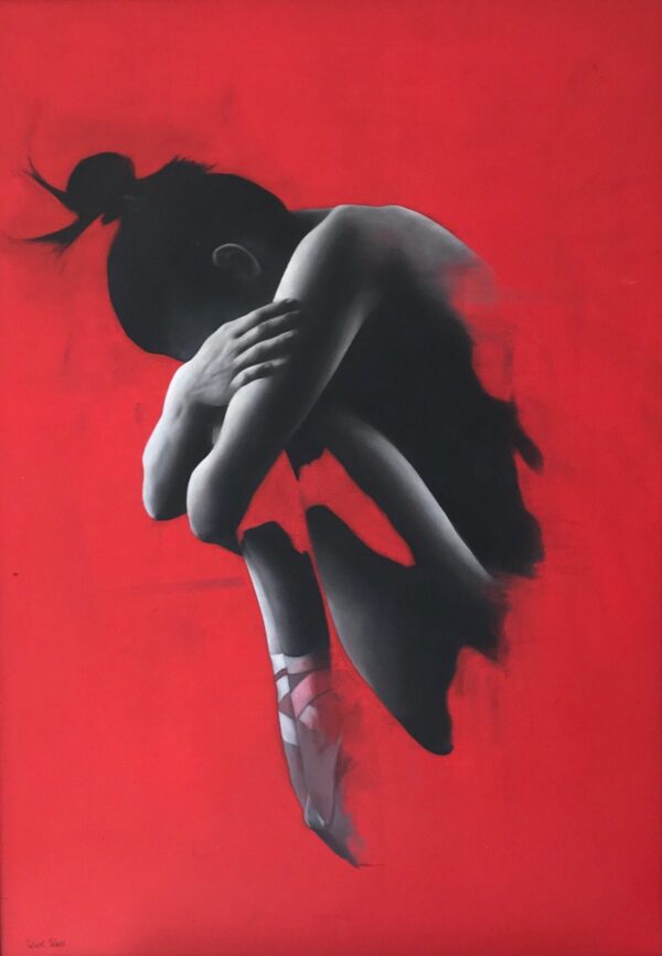 Red Ballerina - large oil painting by Patrick Palmer